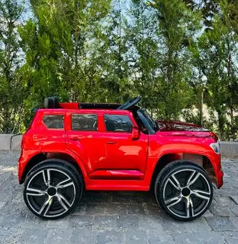 Toyota Jeep Electric Car Painted Red - ელექტრო მანქანა კაუჩუკის საბურავებით, 3 image