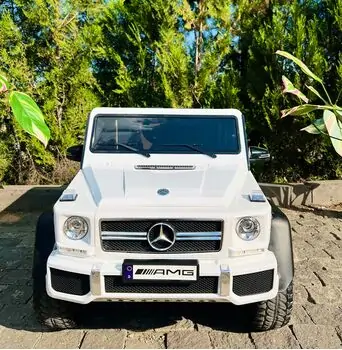 Mercedes Benz G65 White - ელექტრო მანქანა კაუჩუკის საბურავებით და ტყავის სავარძლით, 3 image