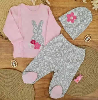 Cute Rabbit 3 In 1 Set - ჩვილის სამოსის ნაკრები