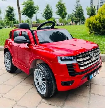 Toyota Jeep Red - ელექტრო მანქანა კაუჩუკის საბურავებით, 2 image