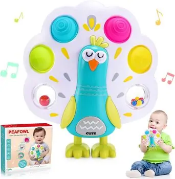 Baby Yard Peacock Fidget Popper Sensory Toy - განსავითარებელი სათამაშო, 2 image