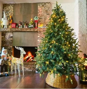 Christmas Tree With Lights 210 CM PE + PVC - ნაძვის ხე შერეული სილიკონის წიწვებით და განათებით, 2 image