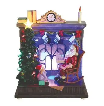 Santa Claus's Fireplace With Lights - საახალწლო აქსესუარი სანტას ბუხარი განათებით, 2 image