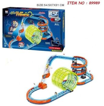 Glow Flip Track Set With Three 360° Loops - სათამაშო სამ მარყუჟიანი ტრასა