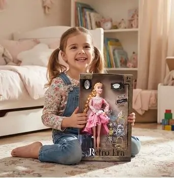 Retro Fashion Doll With Blonde Hair - სათამაშო თოჯინა, 2 image