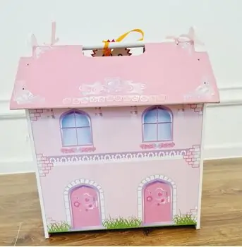 WOODEN PLAYHOUSE WITH ACCESSORIES  ხის სათამაშო თოჯინის სამ სართულიანი სახლი TX1092