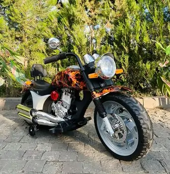Electric Moto Harley Painted Yellow - ელექტრო მოტოციკლი, 2 image
