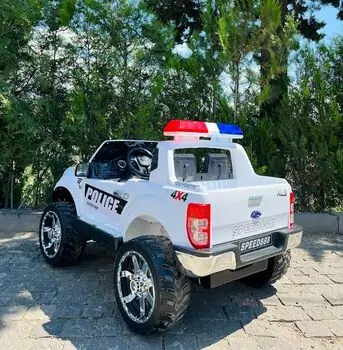 Police Super Car White - ელექტრო მანქანა კაუჩუკის საბურავებით, 5 image