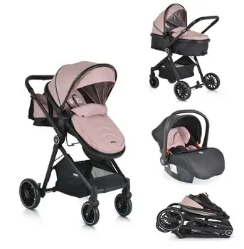 Moni 3 In 1 Set Rio Pink Witt Multi Car Seat საბავშვო ტრანსფორმერი ეტლის კომპლექტი