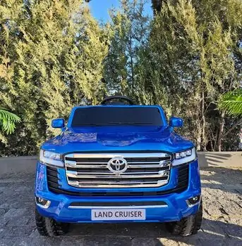 Toyota Land Cruiser Car Painting Blue - ელექტრო მანქანა კაუჩუკის საბურავებით, 3 image