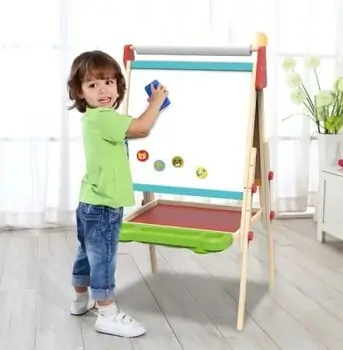 Educational Double Face Wooden Drawing Board - საბავშვო სახატავი ხის ორმხრივი დაფა, 6 image