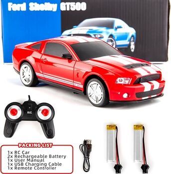 Remote Control Car Red Ford Mustang GT500 - დისტანციურად მართვადი მუსტანგის სათამაშო მანქანა, 8 image