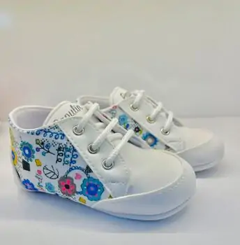 Papulin Baby Shoes 0-12 Months 4283 ჩვილის ფეხსაცმელი WHITE