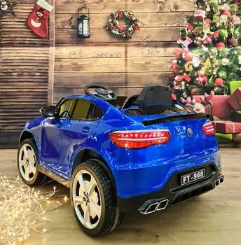 BMW X7 Jeep Blue  - ელექტრო მანქანა კაუჩუკის საბურავებით და ტყავის სავარძლით, 3 image