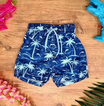 Summer Shorts Palm Trees Dark Blue საზაფხულო შორტი