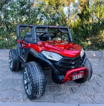 Electric Car Painting Red  - ელექტრო მანქანა კაუჩუკის საბურავებით, 2 image