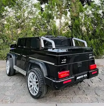 Mercedes Benz Painted Black - ელექტრო მანქანა კაუჩუკის საბურავებით და ტყავის სავარძლით, 6 image