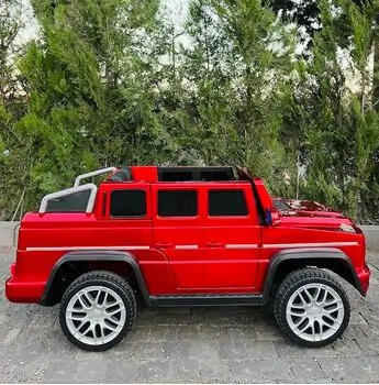Mercedes Benz Painted Red - ელექტრო მანქანა კაუჩუკის საბურავებით და ტყავის სავარძლით, 5 image