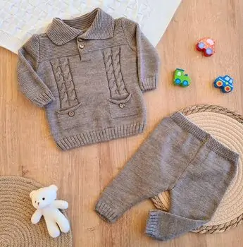 Cute Knitted Clothes Set Pink - საბავშვო ტანსაცმლის ნაკრები