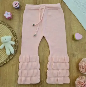 Lovely Knitted Trousers Light Pink - საბავშვო ნაქსოვი შარვალი