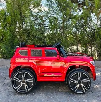 Electric Jeep Toyota Painted Red - ელექტრო მანქანა კაუჩუკის საბურავებით, 4 image