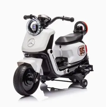 Mercedes Motorcycle With Cart White - ელექტრო მოტოციკლი მისაბმელი ურიკით, 3 image