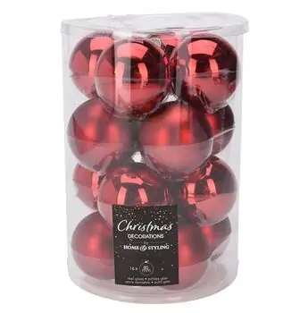 Red 8CM Xmas Ball Hanging Decoration - ნაძვის ხის სათამაშო