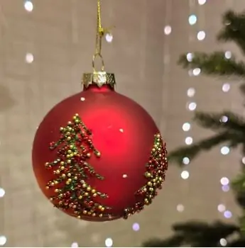 Christmas Ball With Tree Hanging Decoration - ნაძვის ხის სათამაშო, 3 image