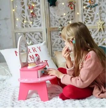 My Pink Wooden Dresser Set With Accsesoriess  - ხის საბავშვო ტრილიაჟი აქსესუარებით, 6 image