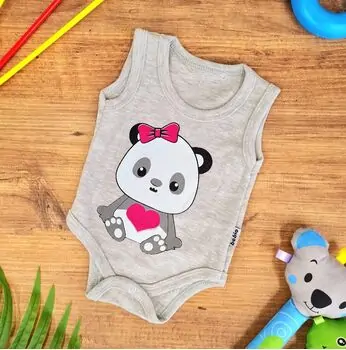 Bodysuit Pretty Panda Grey ჩვილის ბოდე