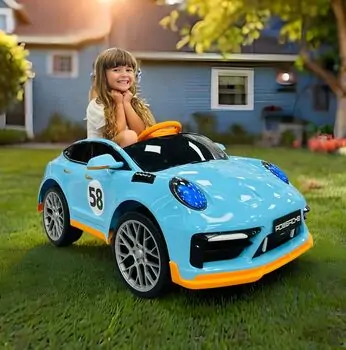 Porsche Sport Car Blue - ელექტრო მანქანა, 5 image