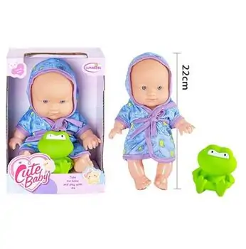 Cute Baby Doll With Little Frog - სათამაშო თოჯინა ბაყაყით, 2 image