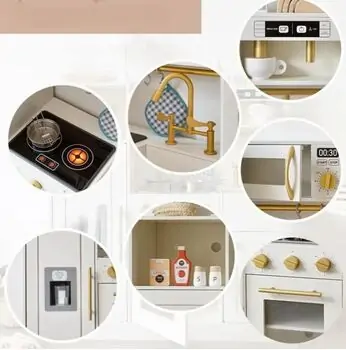 Elegant Kitchen Playset  White - საბავშვო ხის სამზარეულო, 8 image