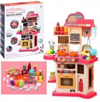 Kitchen Set With Sound Water Circulation And Steam - ფუნქციური სათამაშო სამზარეულო აქსესუარებით, 5 image