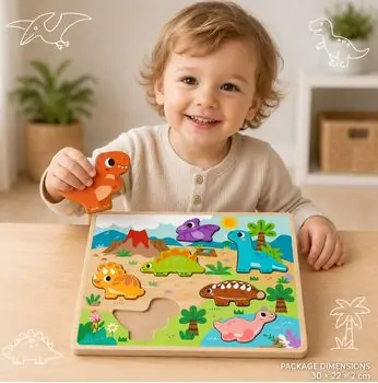 TOOKY TOY Hi Pando Chunky Puzzle-სქელი ხის ფაზლი