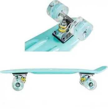 Penny Board Turquoise With LED Wheels პენიბორდი, 6 image
