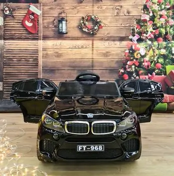 BMW Electric Car Painting Black - ელექტრო მანქანა ტყავის სავარძლით და კაუჩუკის საბურავებით, 2 image