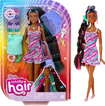 Barbie Totally Hair Butterfly MTL-HCM91 ბარბის თოჯინა აქსესუარებით