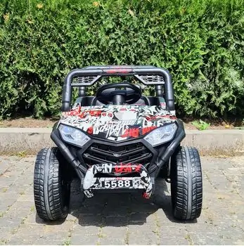 Buggy Jeep Painted White - ელექტრო მანქანა კაუჩუკის საბურავებით