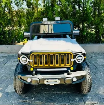 Off Road Jeep Electric Car Grey - ელექტრო მანქანა კაუჩუკის საბურავებით, 3 image
