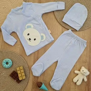 Newborn Baby 3in1 set Cute Bear - ახალშობილის ტანსაცმლის კომპლექტი