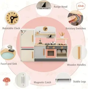 Wooden Play Kitchen Set - საბავშვო ხის სამზარეულო, 5 image