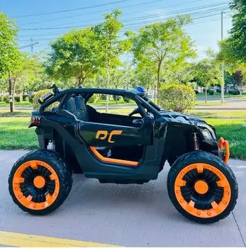 RC Super Car Black - ელექტრო მანქანა ტყავის სავარძლით და კაუჩუკის საბურავებით, 4 image