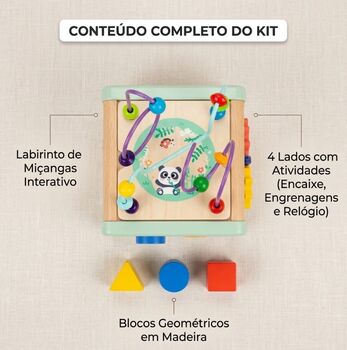 Hi Pando 5-in-1 Educational Creative Wooden Activity Cube - ხის განსავითარებელი სათამაშო, 6 image