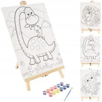 Koopman Coloring Canva On A Wooden Easel - გასაფერადებელი ნაკრები მოლბერტით