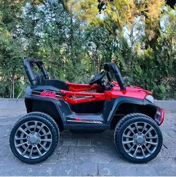 Electric Car Painting Red  - ელექტრო მანქანა კაუჩუკის საბურავებით, 5 image