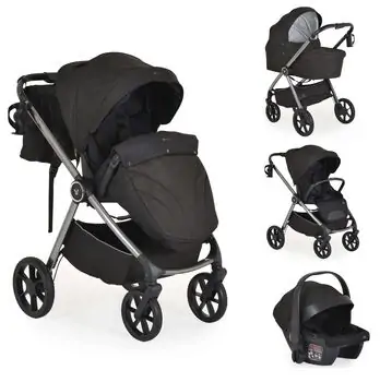 Cangaroo Baby Stroller 4 in 1 Unique Carbon Black - საბავშვო ეტლის კომპლექტი