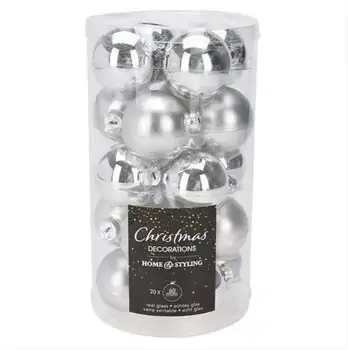 Silver Xmas 6CM Ball Hanging Decoration - ნაძვის ხის სათამაშო