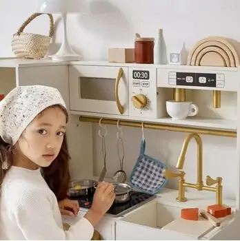 Elegant Kitchen Playset  White - საბავშვო ხის სამზარეულო, 6 image