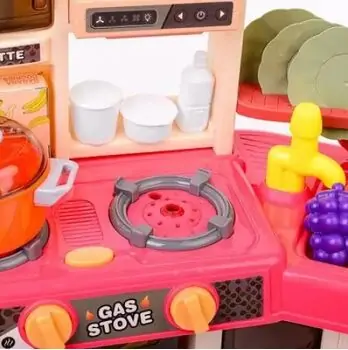 Kitchen Set With Sound Water Circulation And Steam - ფუნქციური სათამაშო სამზარეულო აქსესუარებით, 4 image